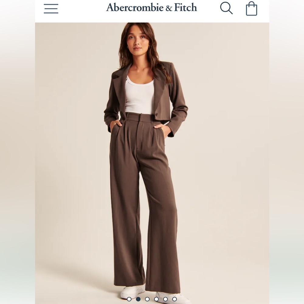Abercrombie Wide leg trouser-NAVY BLUE